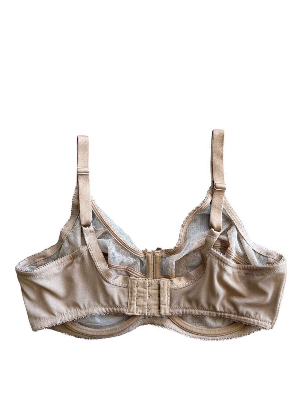 Wacoal 855186 Retro Chic Full Figure Underwire Bra Unlined Lace Cups Beige 38DD - Picture 6 of 6